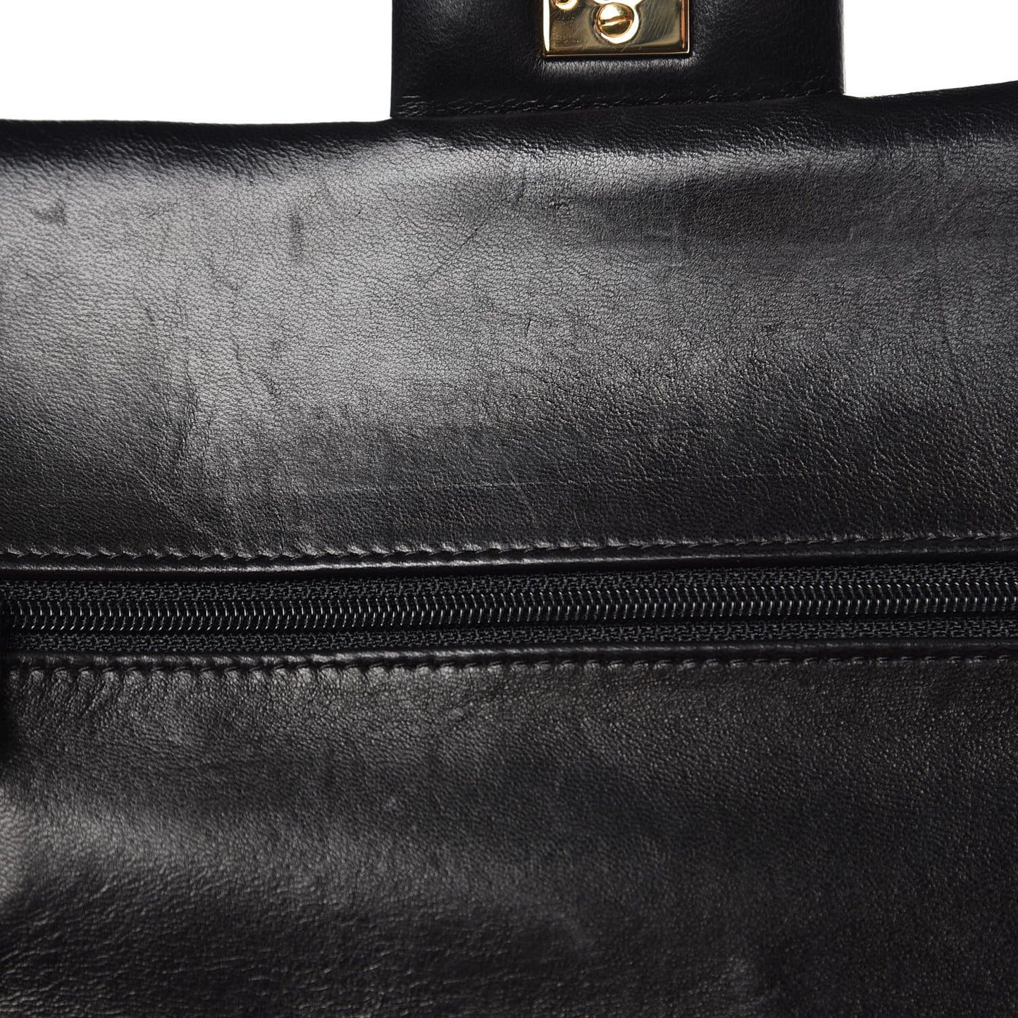 Lambskin Quilted Medium Double Flap Black