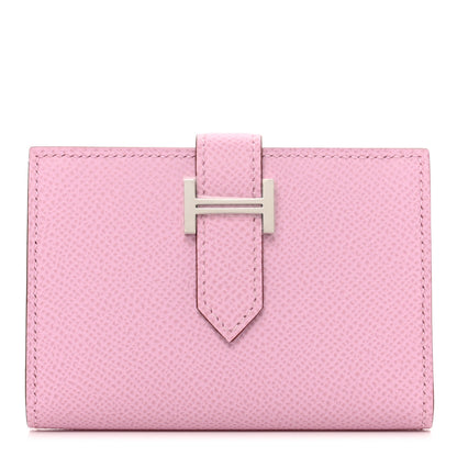 Hermes Epsom Bearn Card Holder Wallet Mauve Sylvestre 1 of 6