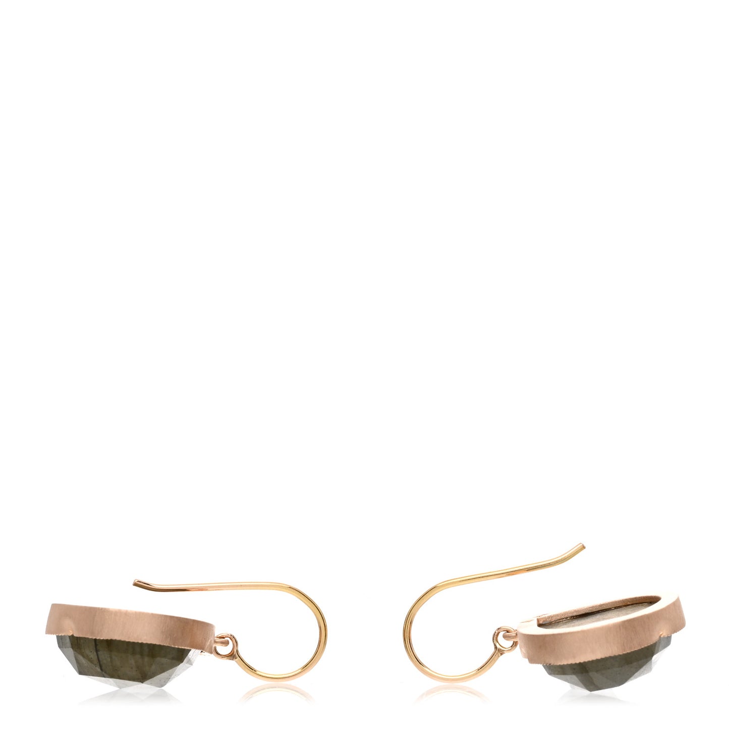 18K Rose Gold Labradorite Large Classic Pear Drop Earrings