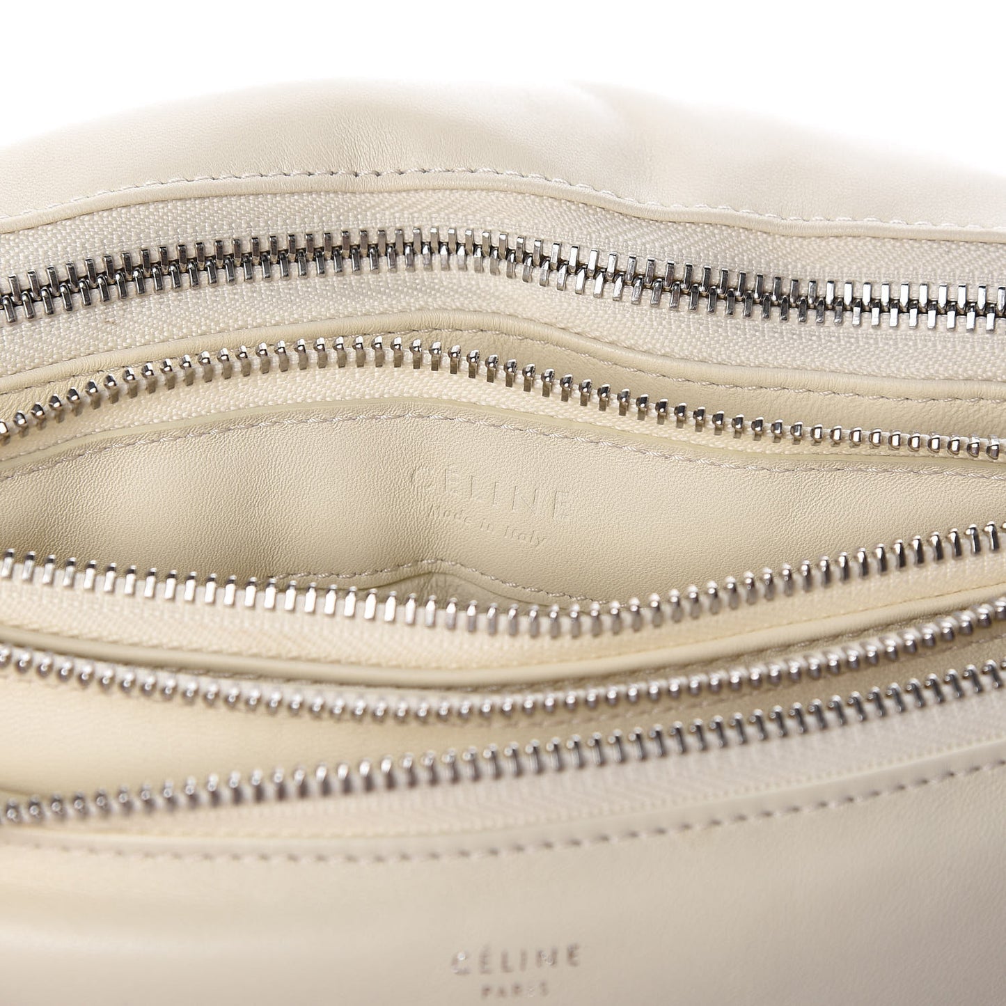 Goatskin Large Pillow Trio Crossbody Bag White