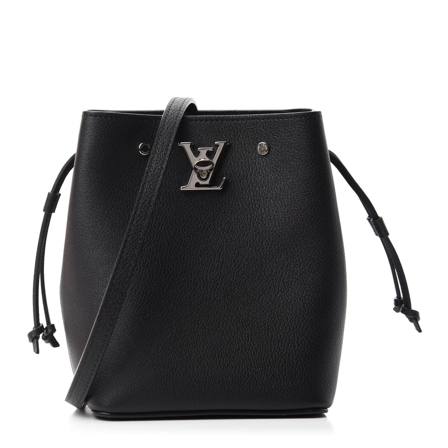 Calfskin Nano Lockme Bucket Black