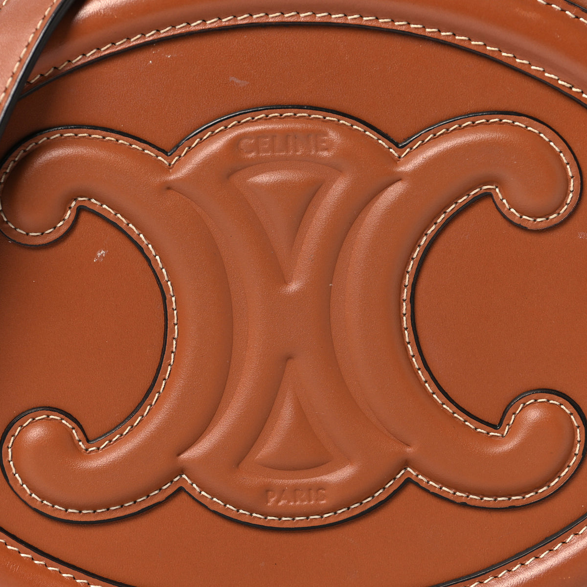 Smooth Calfskin Cuir Triomphe Oval Bag Tan