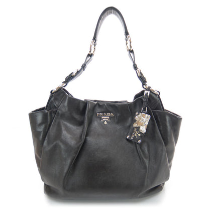 Prada Soft Calf Pleated Hobo Nero Black 1 of 7