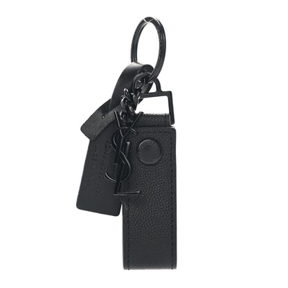 Saint Laurent Calfskin Monogram Key Ring Black 1 of 4