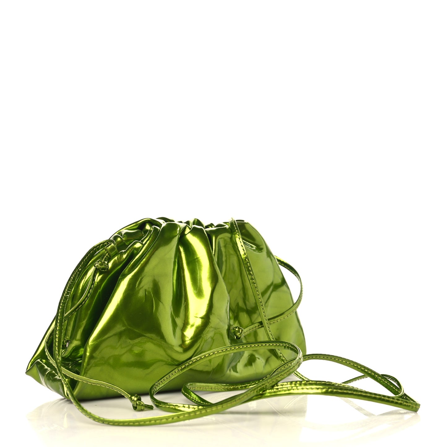 Metallic Crushed Calfskin The Mini Pouch Chlorophyll