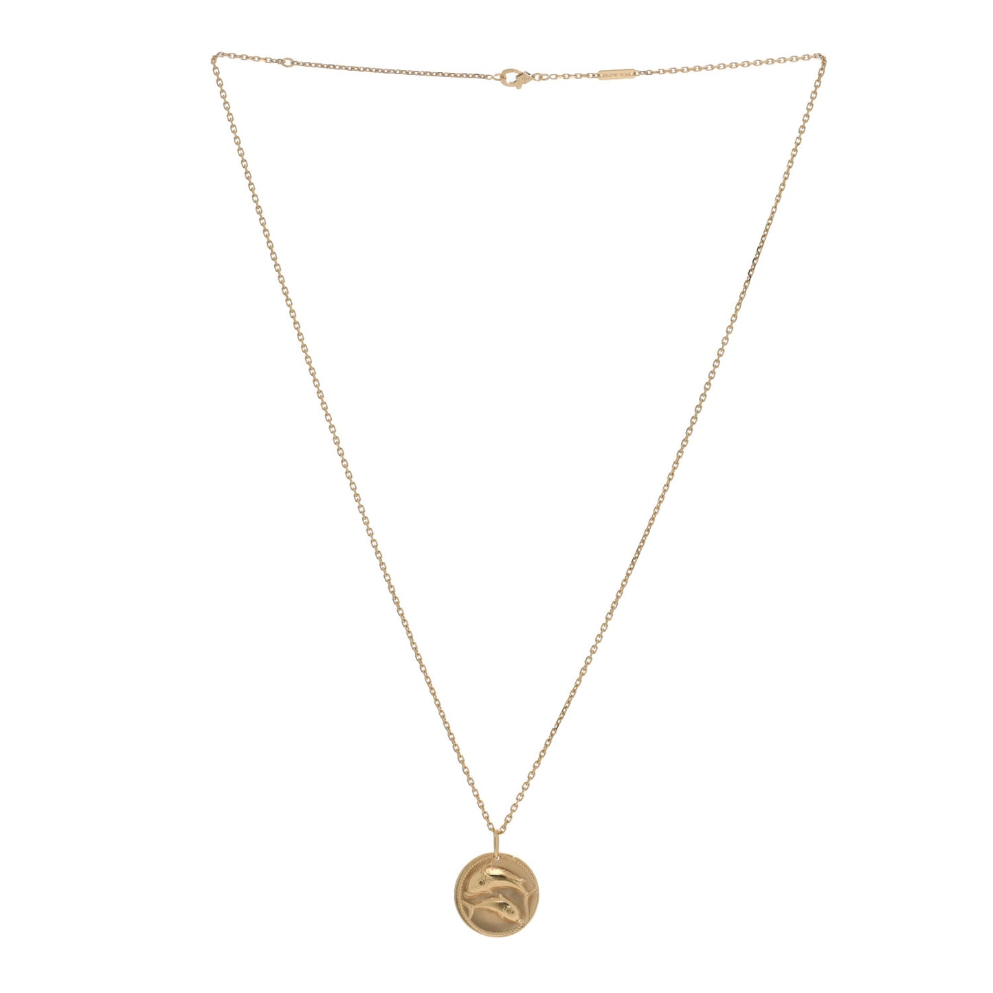 18K Yellow Gold Zodiac Pisces Pendant Necklace