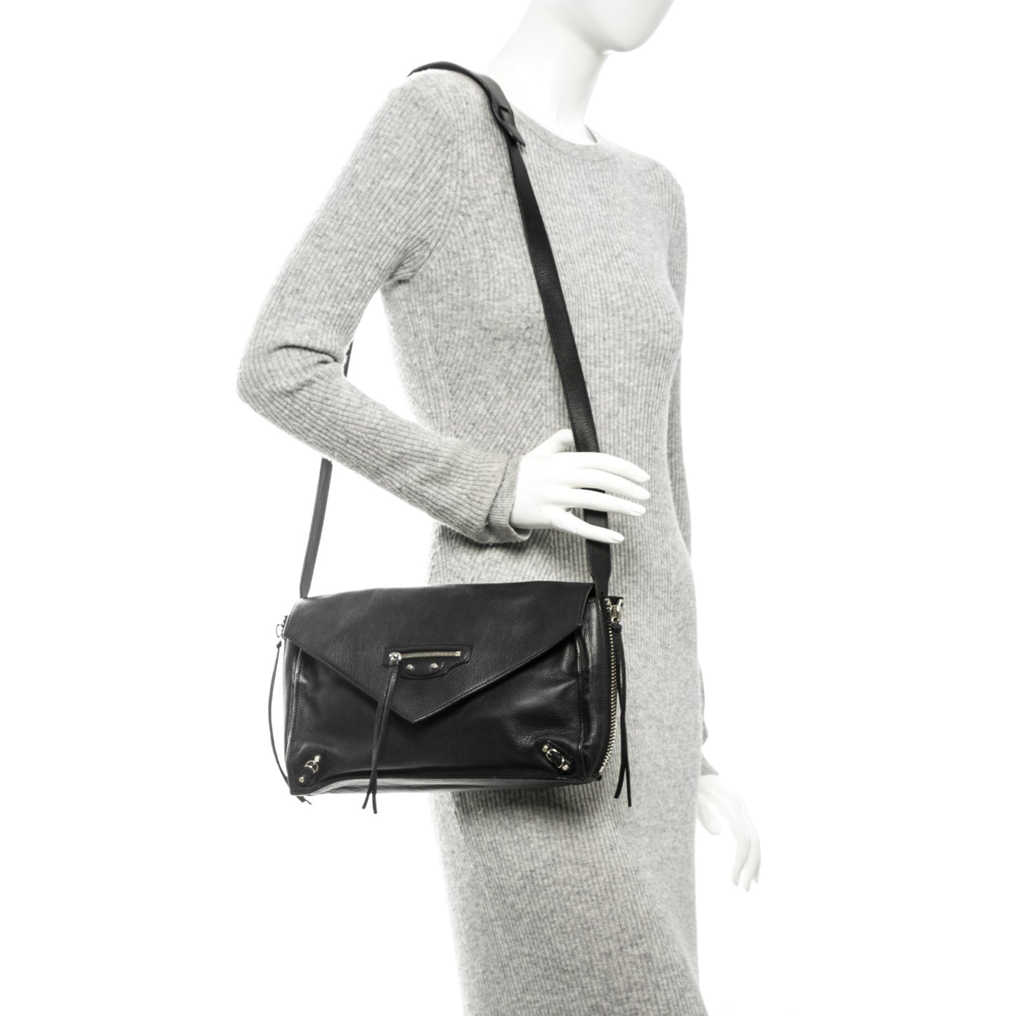 Calfskin Papier Sight Clutch Black