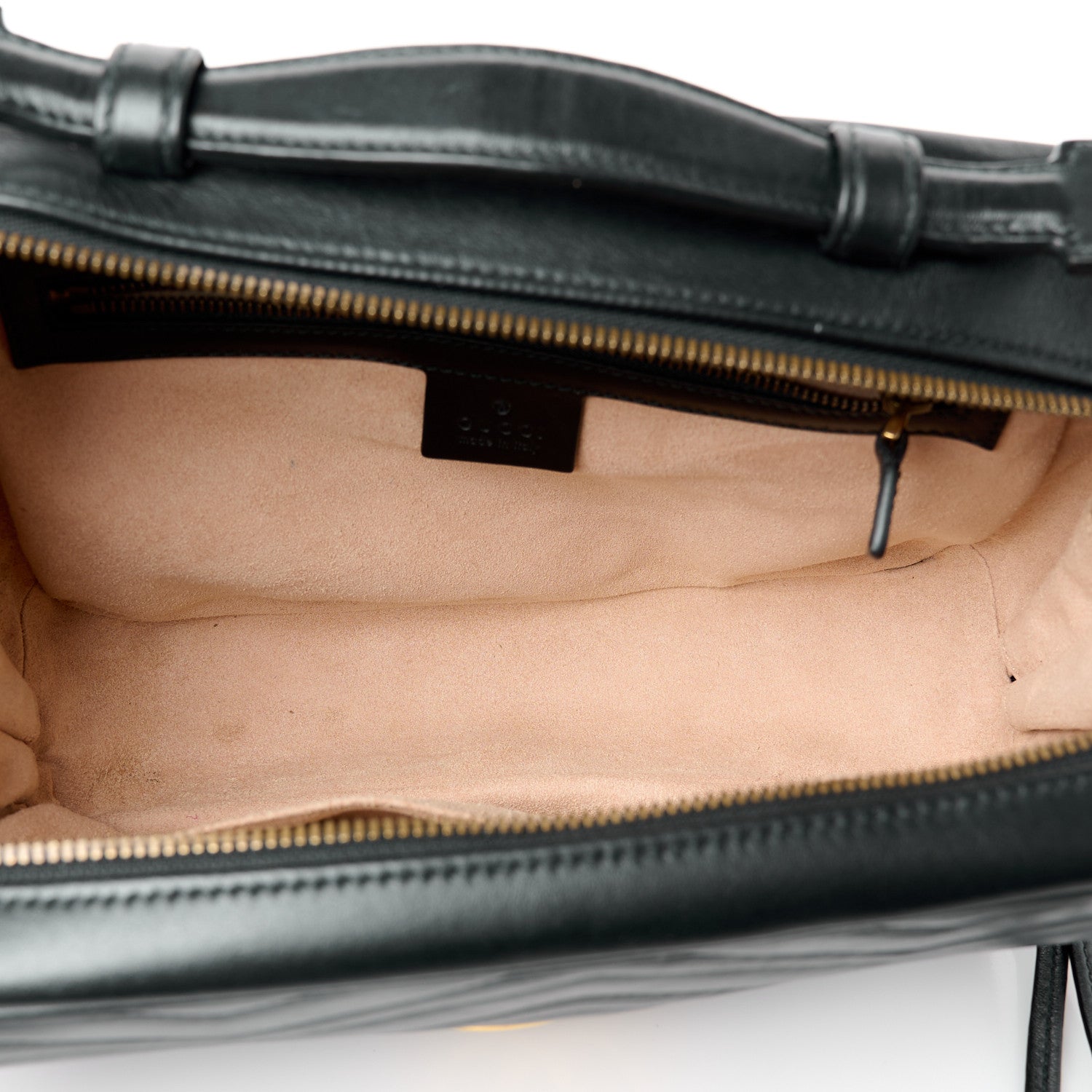Gucci Calfskin Matelasse Sylvie Web Small GG Marmont Top Handle Shoulder Bag Black 5 of 11