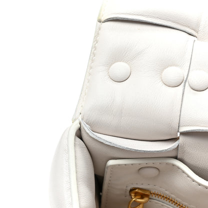 Bottega Veneta Lambskin Maxi Intreccio Padded Chain Cassette Crossbody Bag White 12 of 16