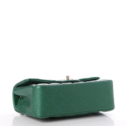 Chanel Metallic Caviar Quilted Mini Rectangular Flap Green 4 of 8