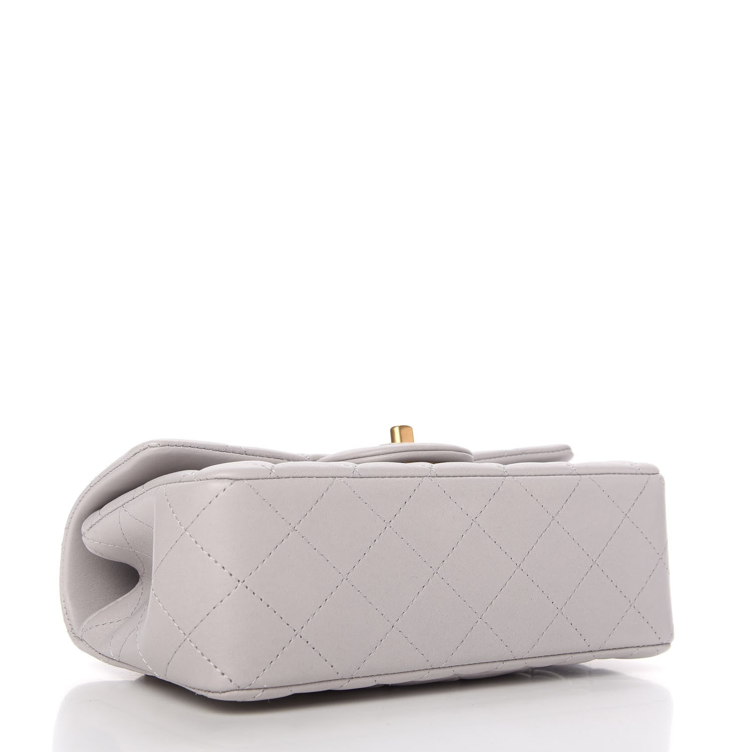 Chanel Lambskin Quilted Mini Top Handle Rectangular Flap Grey 4 of 11
