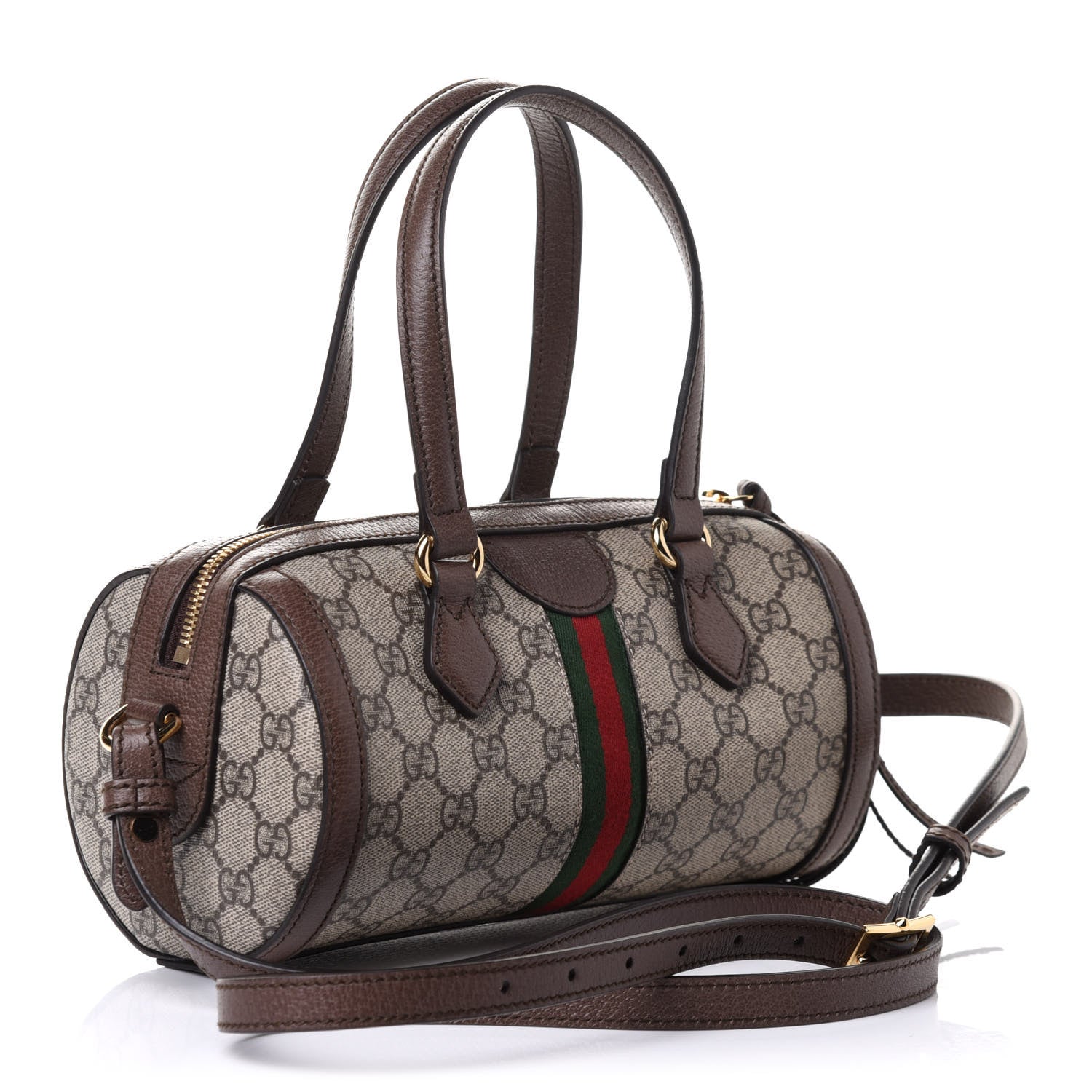 Gucci GG Supreme Monogram Web Small Ophidia Boston Bag Beige New Acero 2 of 11
