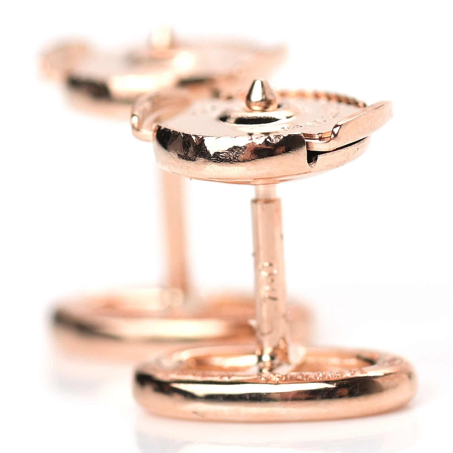Hermes 18K Rose Gold TPM Farandole Stud Earrings 3 of 7