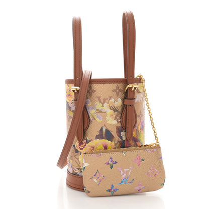 Louis Vuitton Metallic Monogram LV Garden Nano Bucket Bag Gold 2 of 10