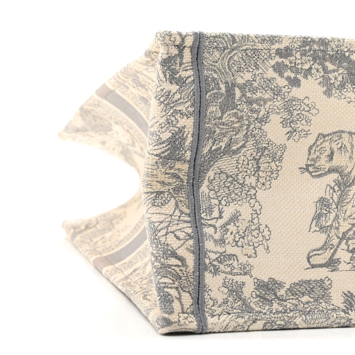 Canvas Embroidered Large Dioriviera Toile De Jouy Book Tote Gray