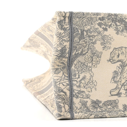 Christian Dior Canvas Embroidered Large Dioriviera Toile De Jouy Book Tote Gray 8 of 11