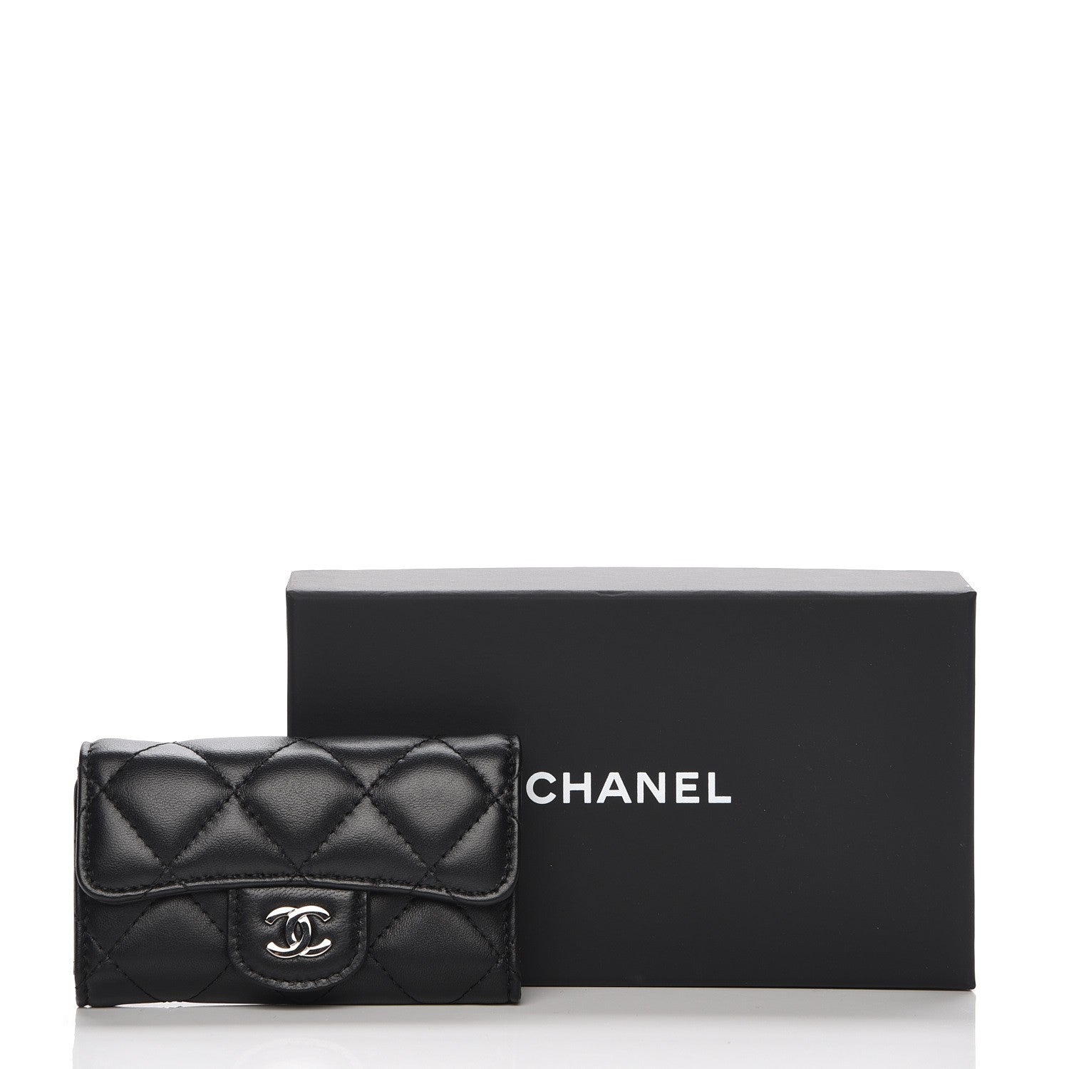 Chanel Lambskin Quilted 6 Key Holder Black 9 of 9