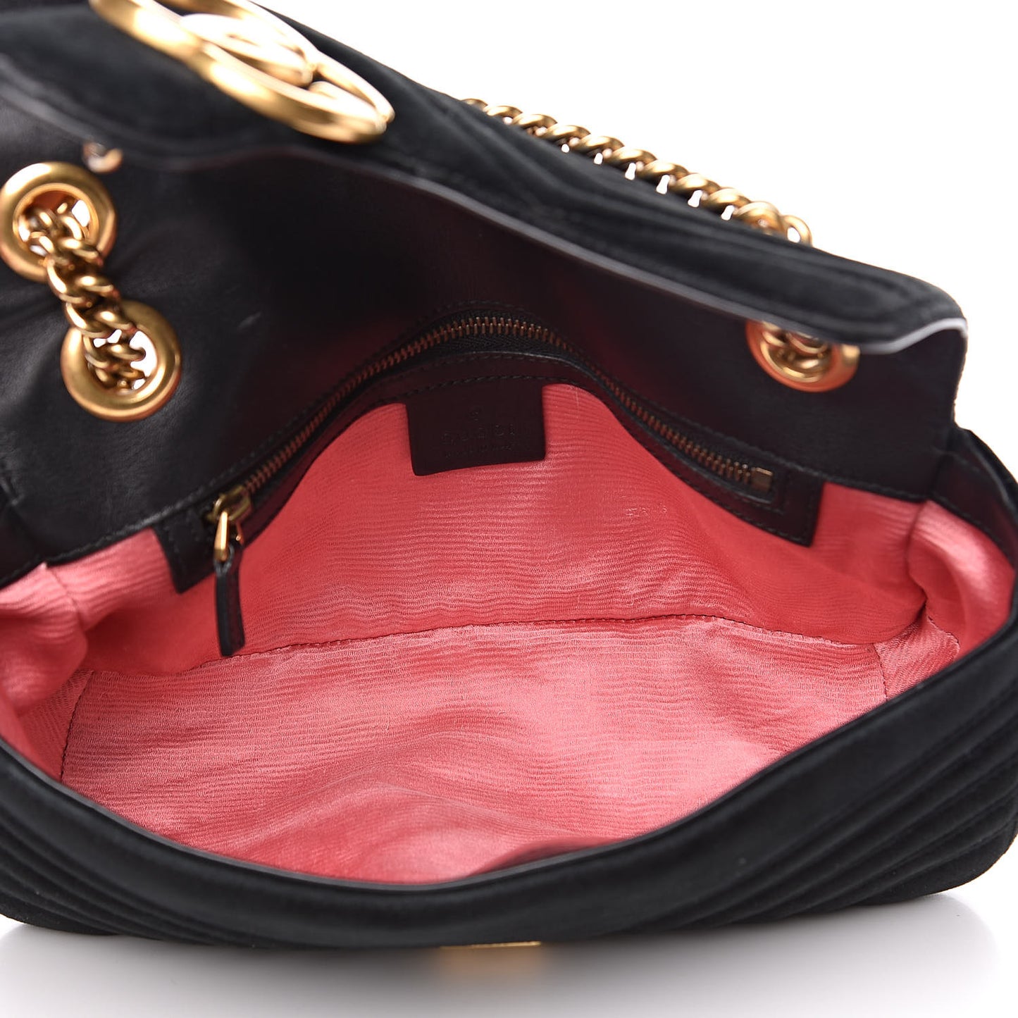 Velvet Matelasse Small GG Marmont Shoulder Bag Black