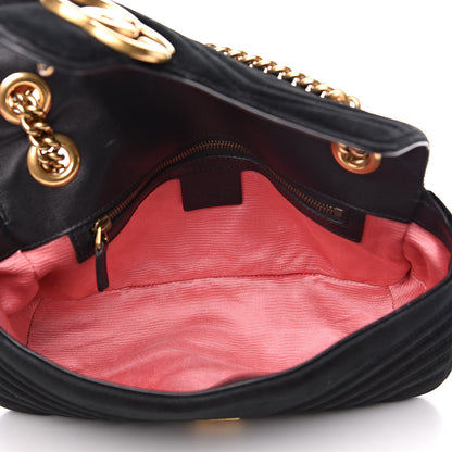 Gucci Velvet Matelasse Small GG Marmont Shoulder Bag Black 5 of 15
