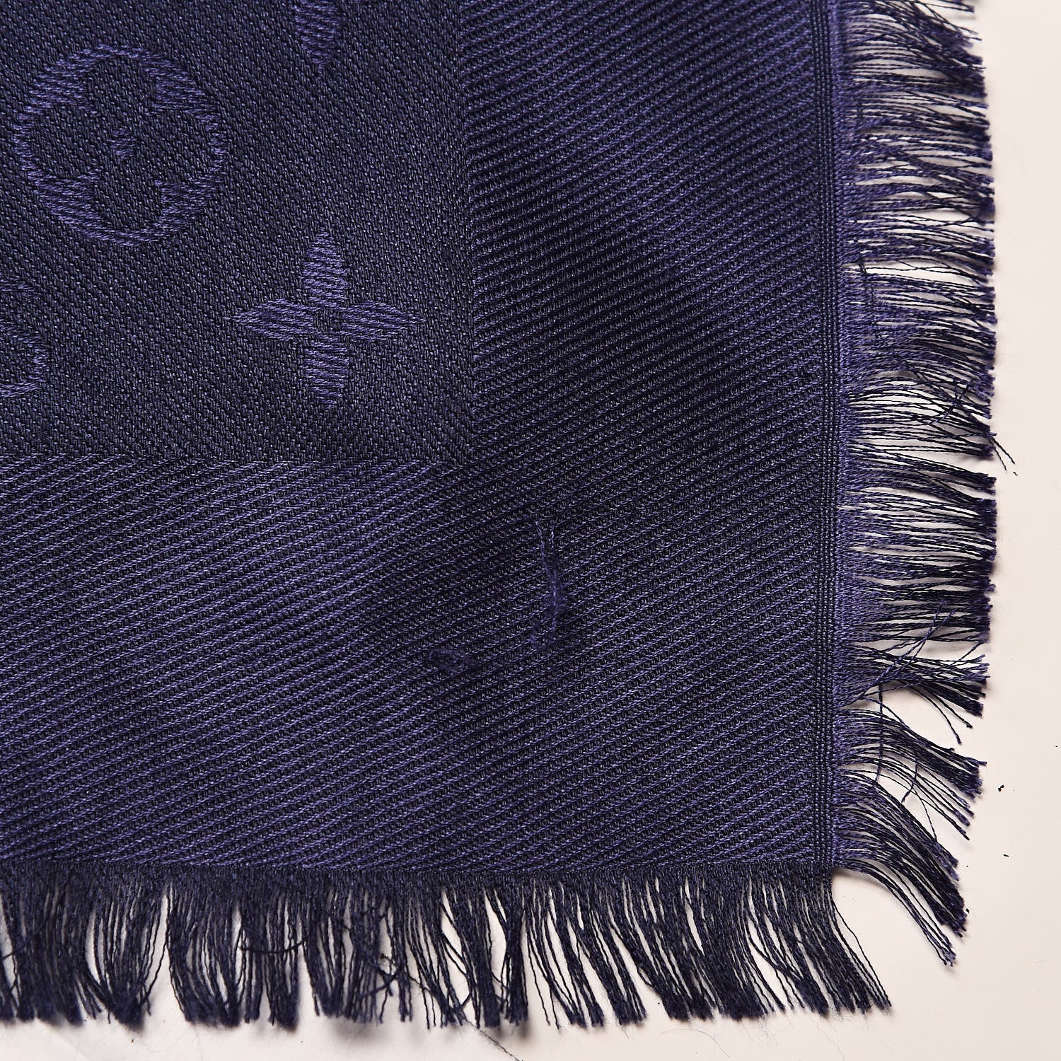 Louis Vuitton Silk Wool Monogram Shawl Night Blue 4 of 6