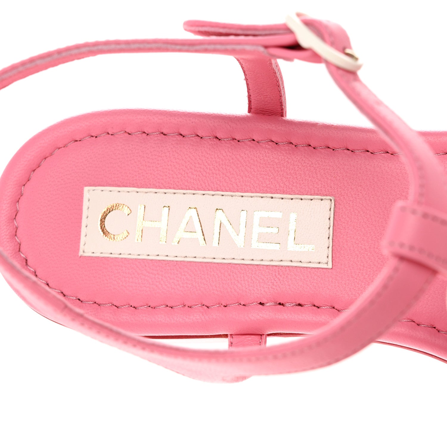 Chanel Lambskin CC Thong Sandals 39.5 Light Pink 1307766