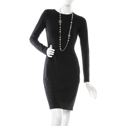 Chanel Pearl Baguette Crystal CC Long Necklace Silver 2 of 4