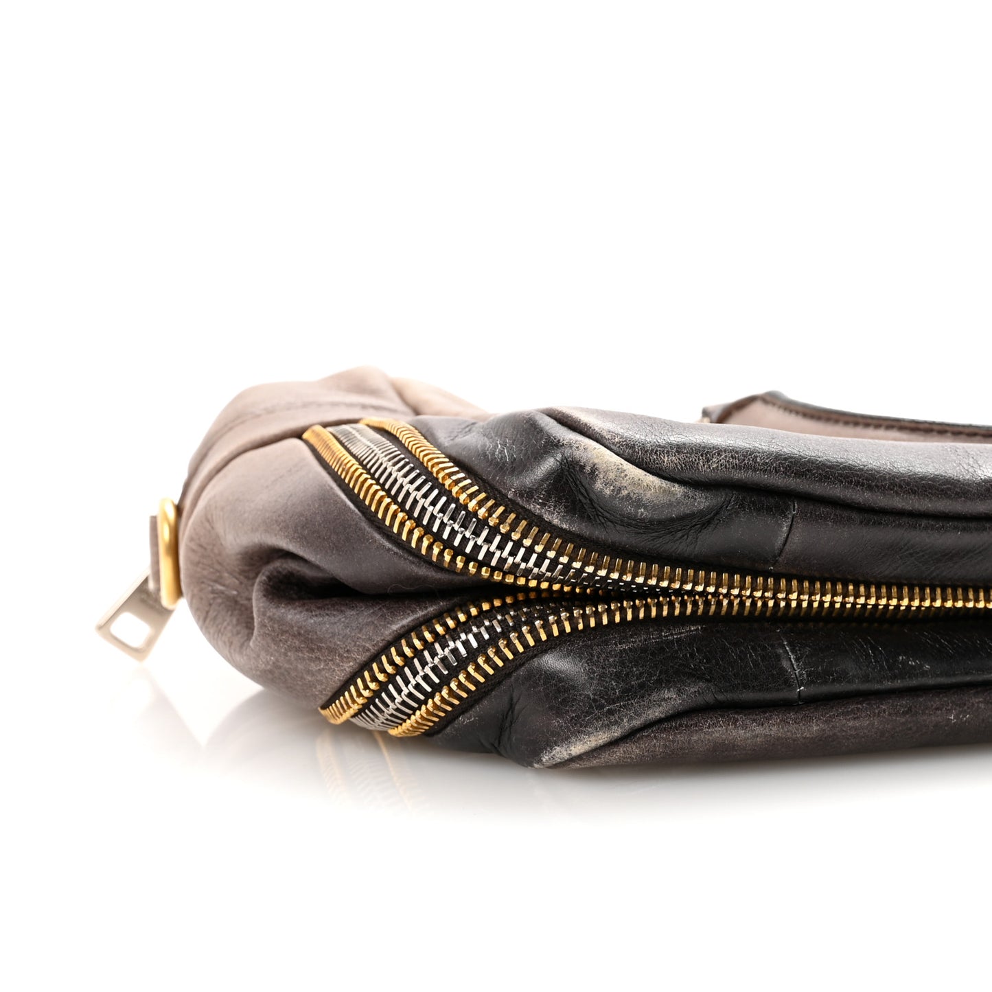 Glace Calfskin Zippers Satchel  Ardesia Fumo