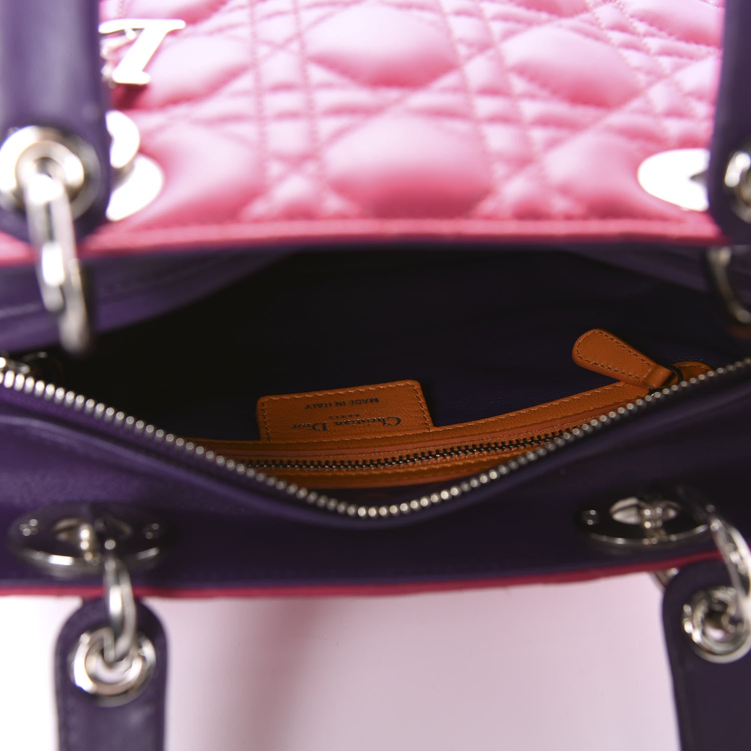 Christian Dior Lambskin Cannage Medium Tri-Color Lady Dior Pink 5 of 10