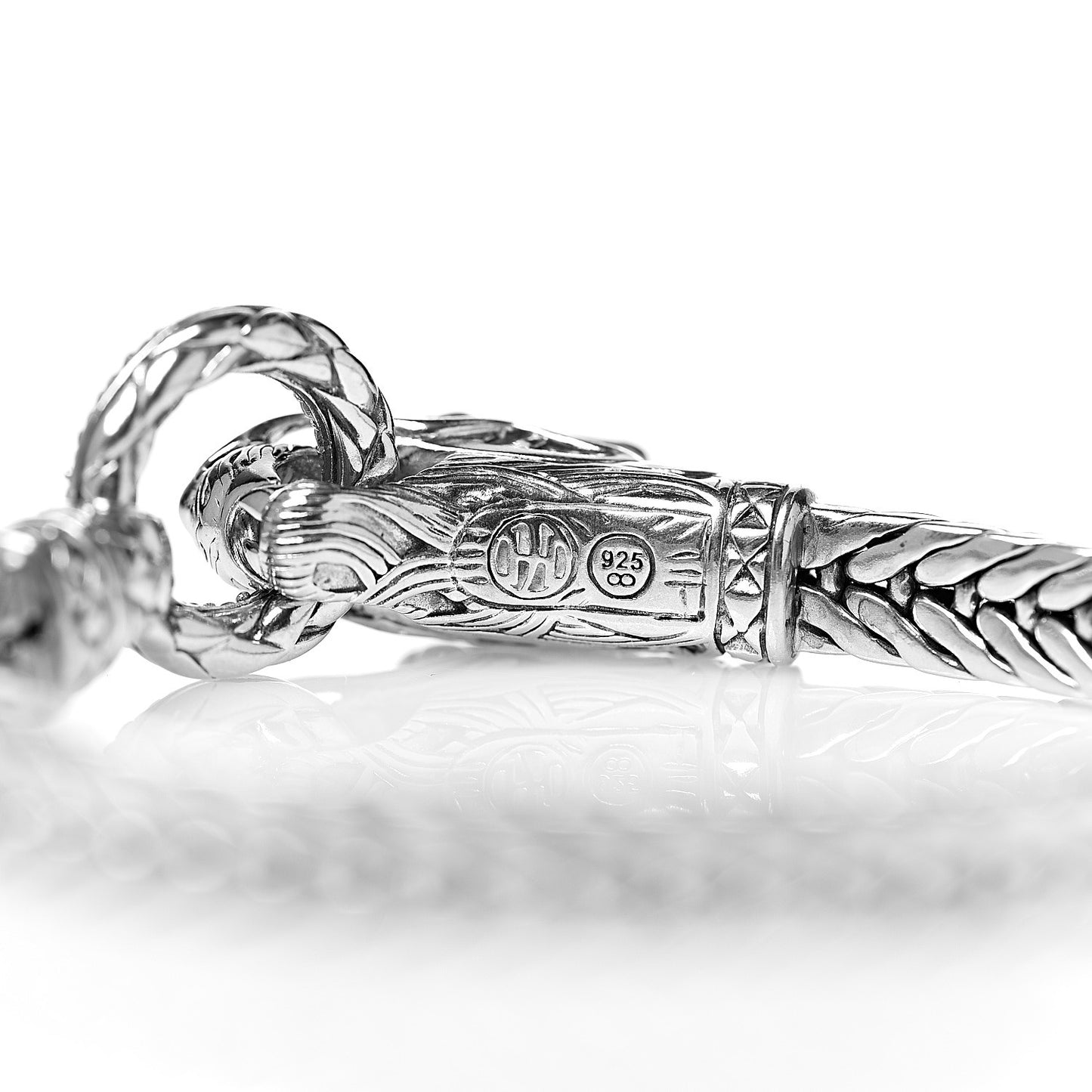 Sterling Silver White Sapphire Dragon Head Bracelet
