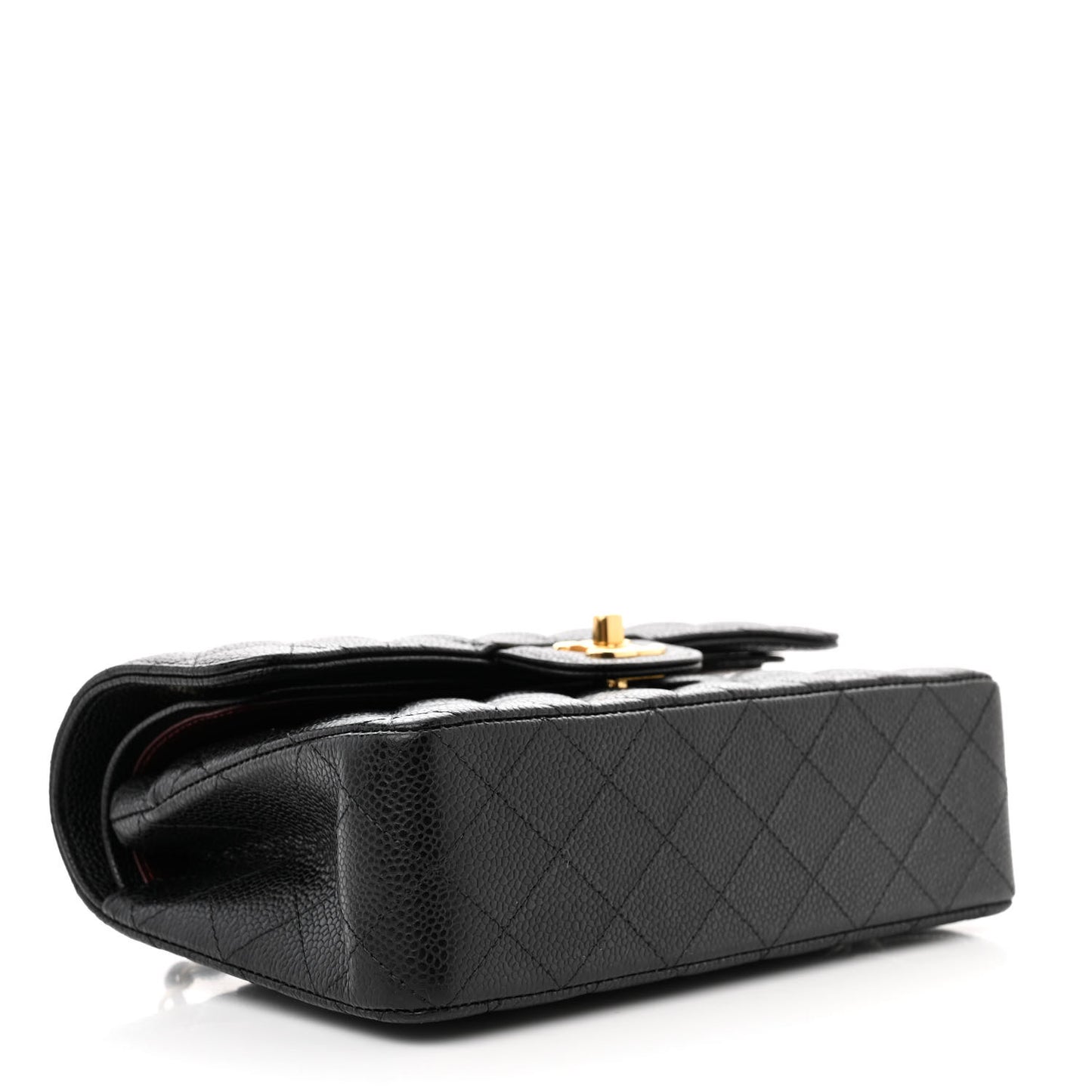 Caviar Quilted Small Double Flap Black