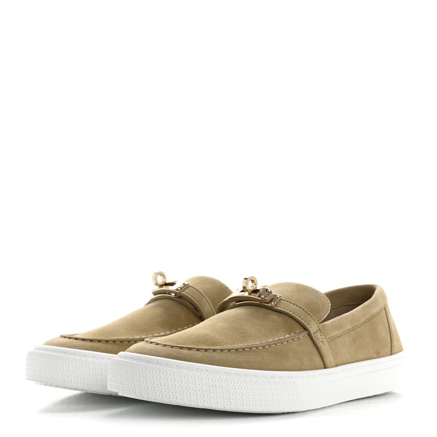 Suede Goatskin Game Slip On Sneakers 38 Beige Lin