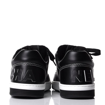 Chanel Calfskin Womens Logo Sneakers 37 Black White 6 of 11