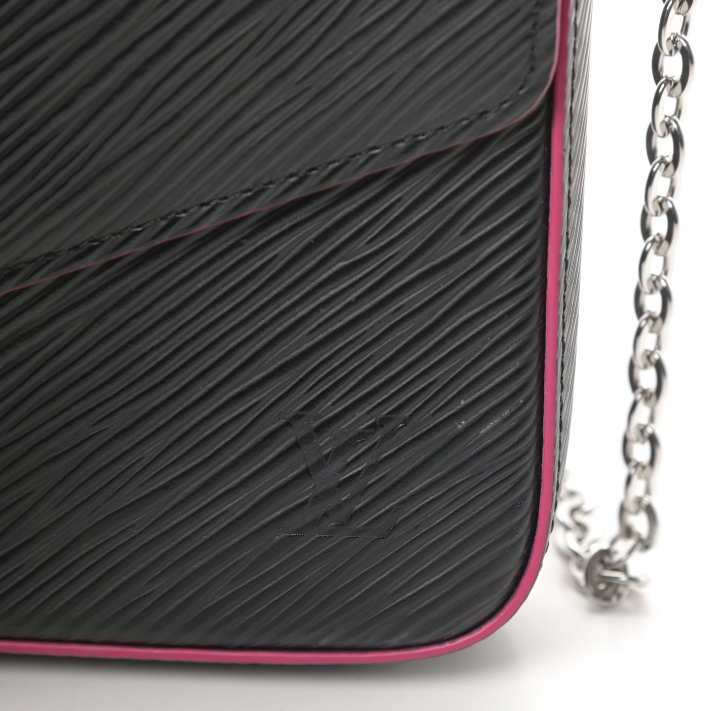 Epi Pochette Felicie Black Hot Pink