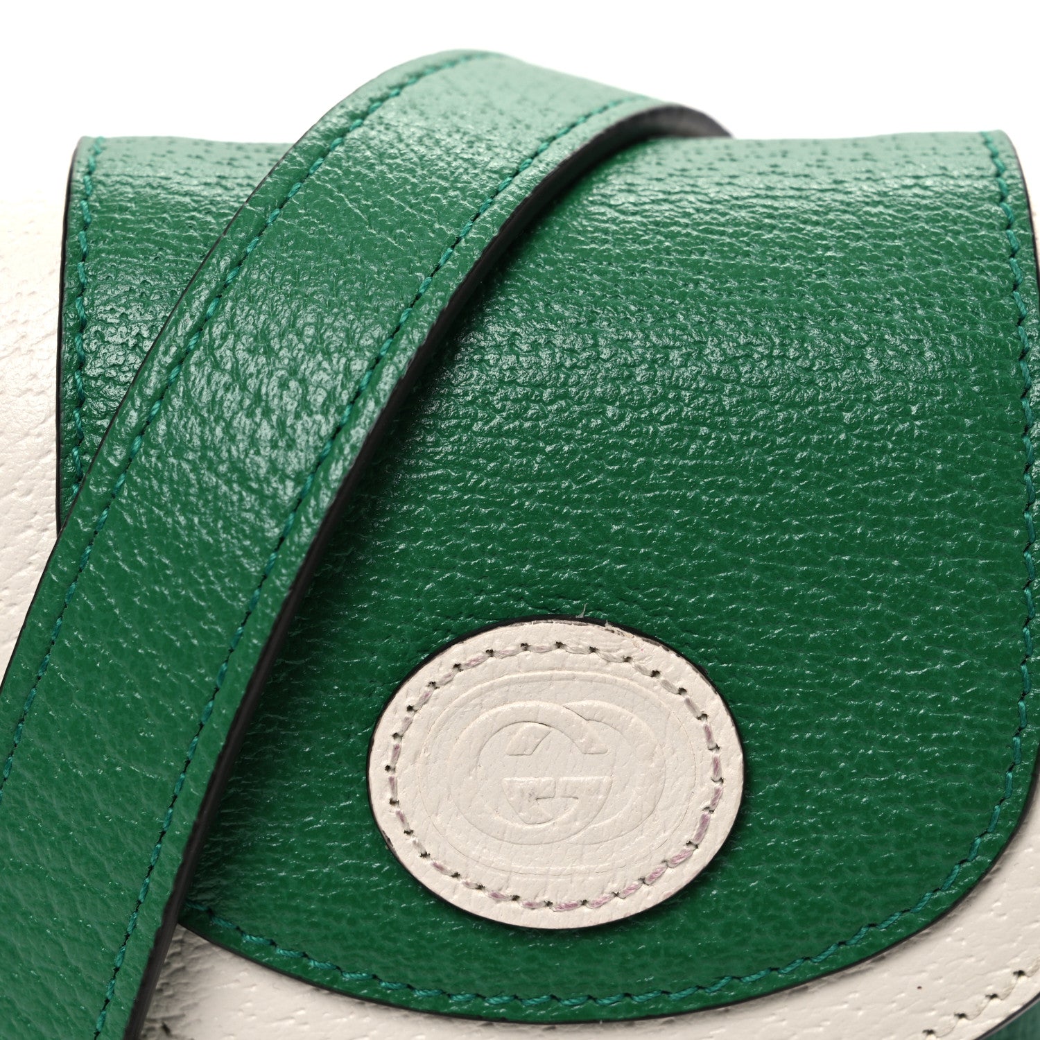 Gucci X ADIDAS Textured Dollar Calfskin Trefoil Embossed Phone Crossbody Bag New Shamarock 8 of 10