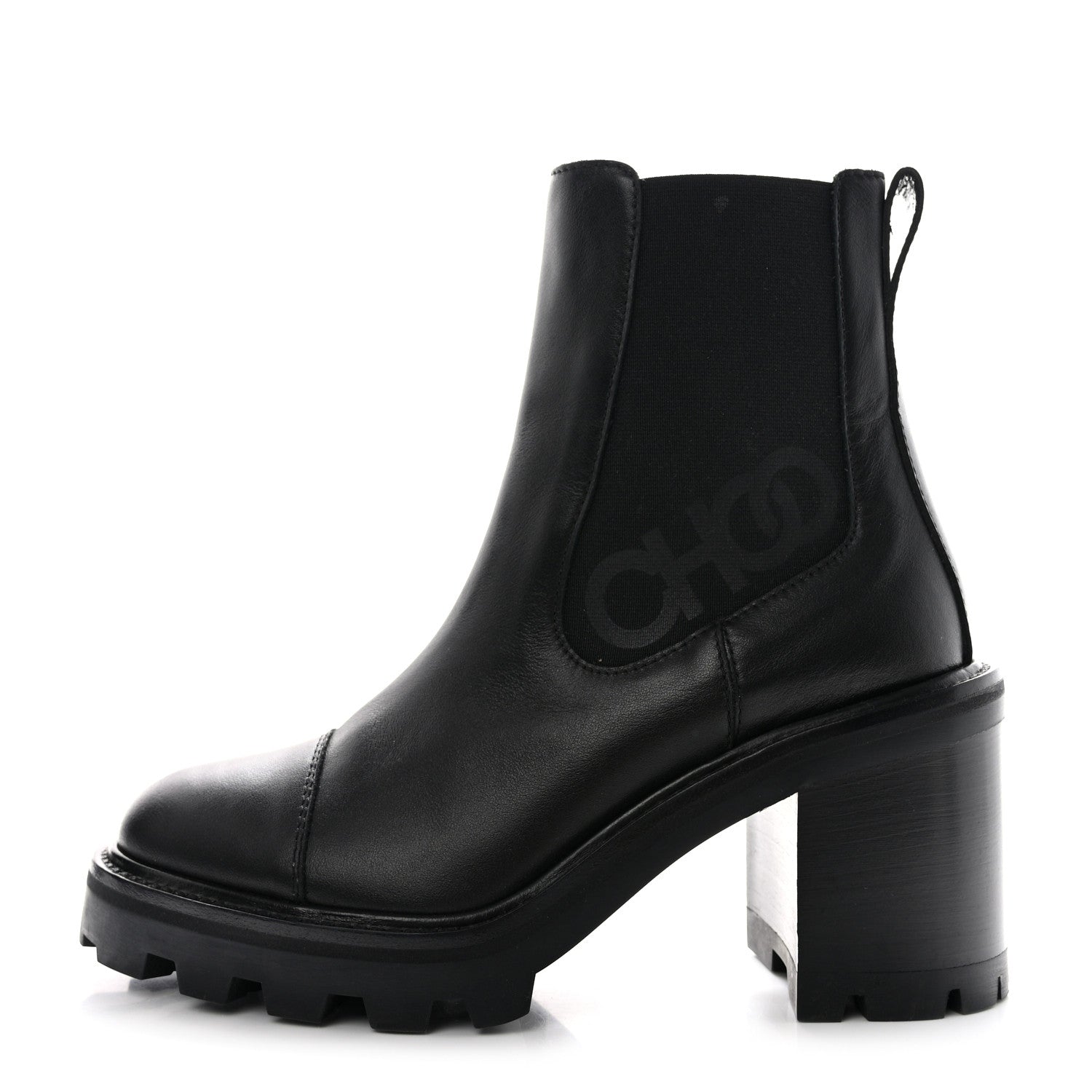 Jimmy Choo Calfskin Lug Sole Boots 36 Black 1 of 8