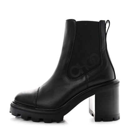 Jimmy Choo Calfskin Lug Sole Boots 36 Black 1 of 8