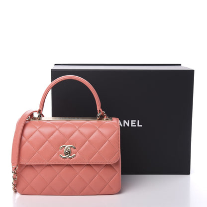 Chanel Lambskin Quilted Small Trendy CC Flap Dual Handle Bag Coral 11 of 11