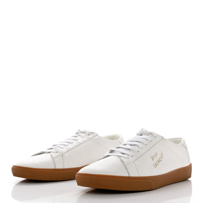 Saint Laurent Calfskin Embroidered Mens Court Classic Sneakers 44 White 3 of 11