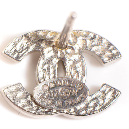 Chanel Crystal Timeless CC Earrings Silver 3 of 5