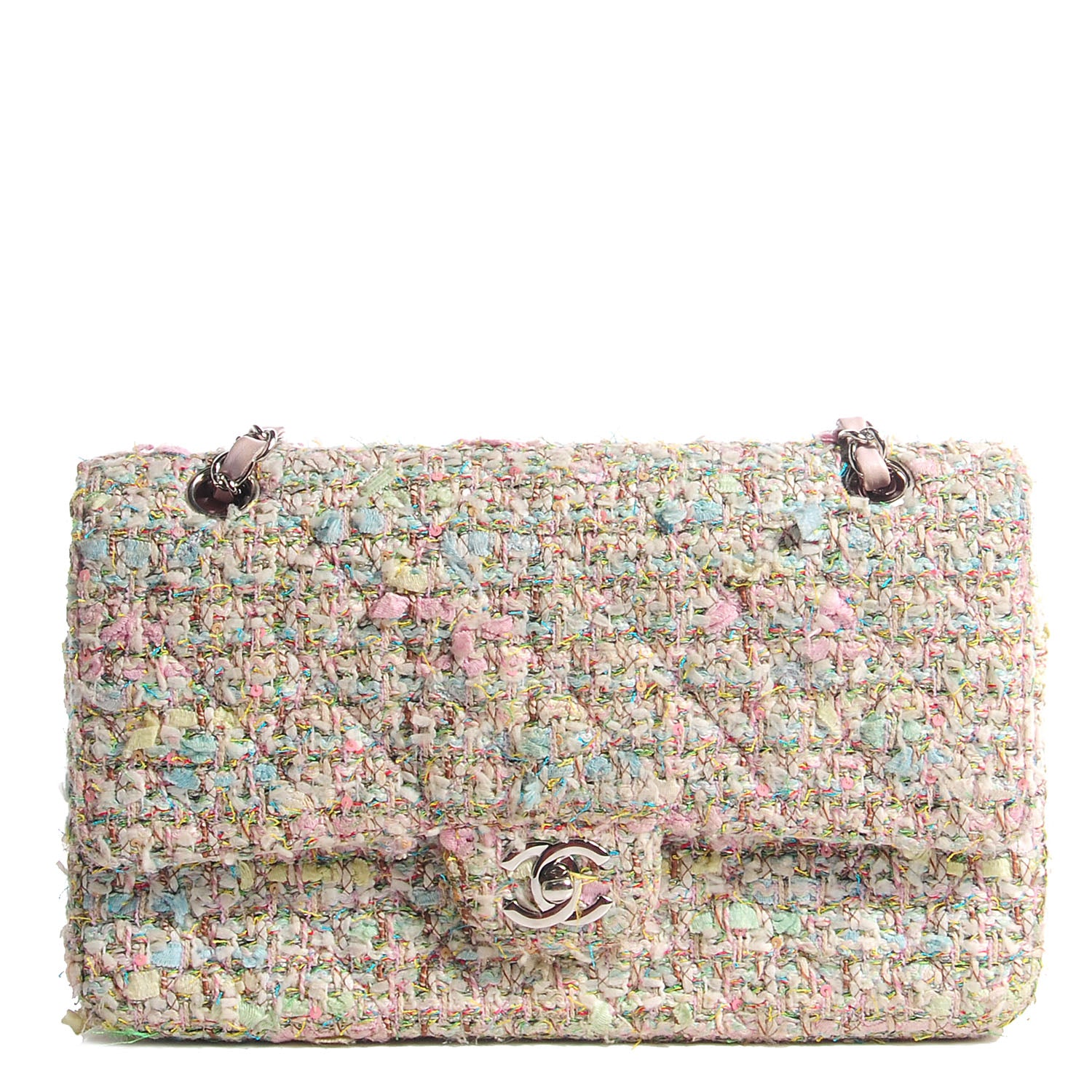 Chanel Tweed Medium Double Flap Pink 1 of 7