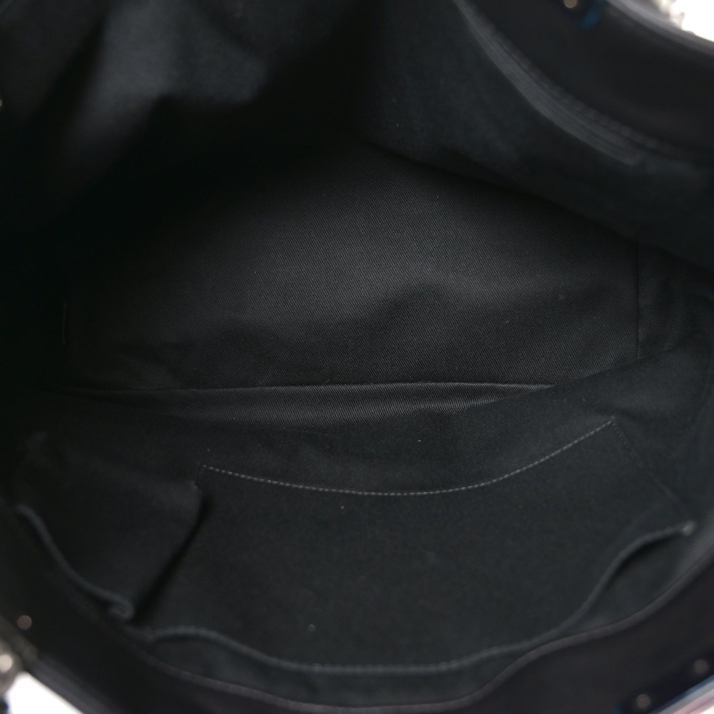 Calfskin Quilted Large Shopping In Chains Tote Black