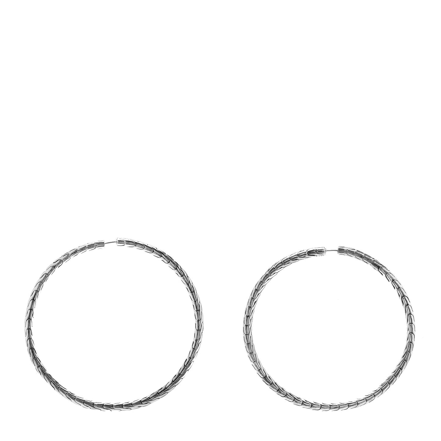 Sterling Silver Large Classic Chain Hoop Earrings