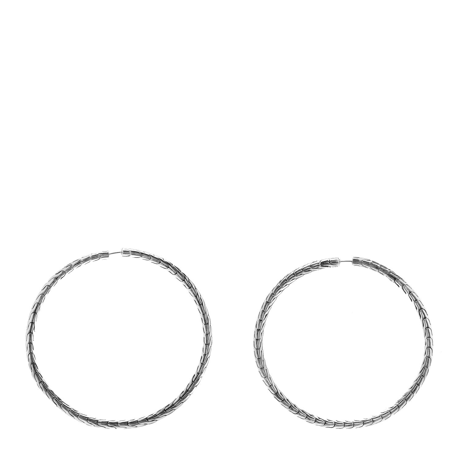 John Hardy Sterling Silver Large Classic Chain Hoop Earrings 1 of 4