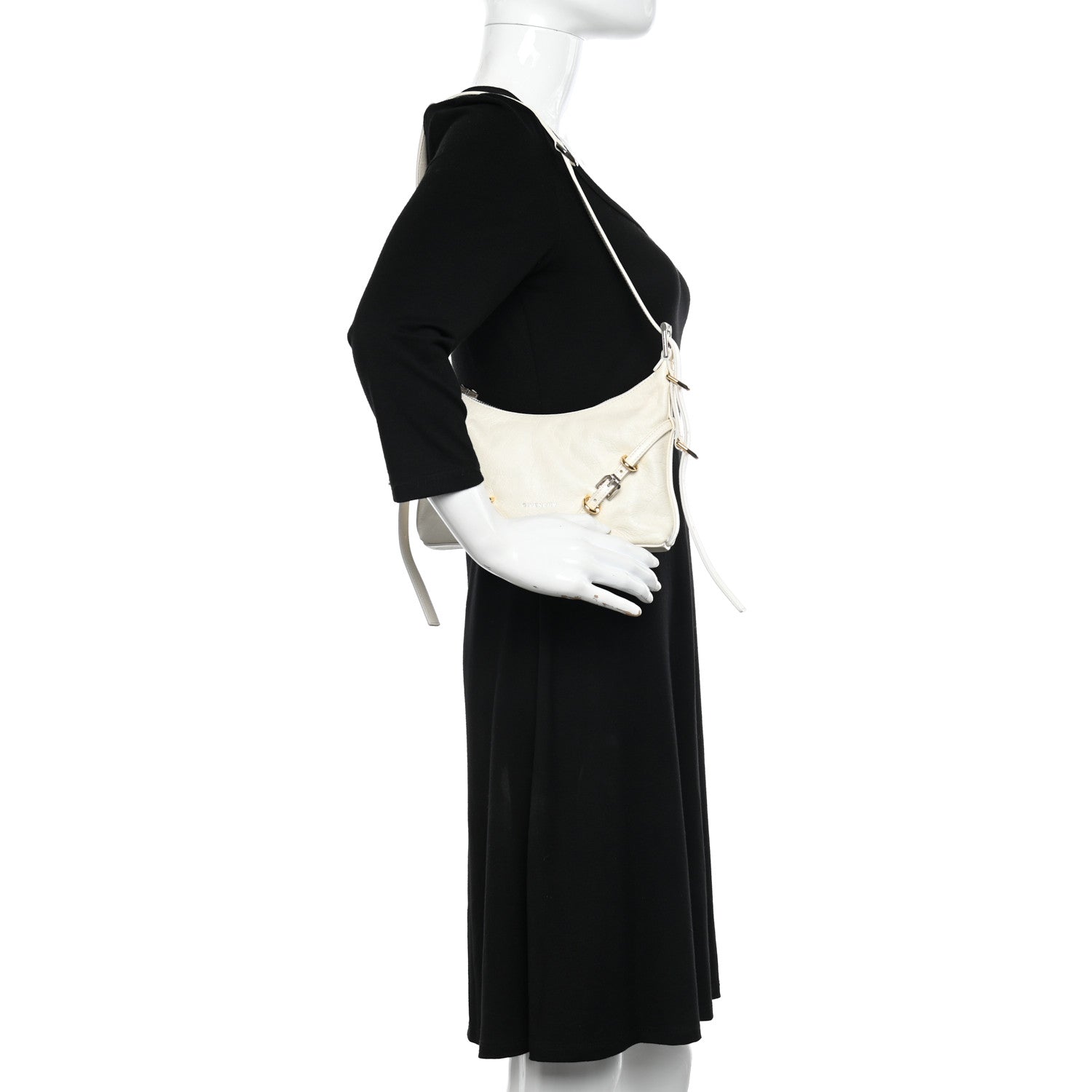 Givenchy Tumbled Calfskin Mini Voyou Boyfriend Party Bag White 2 of 10