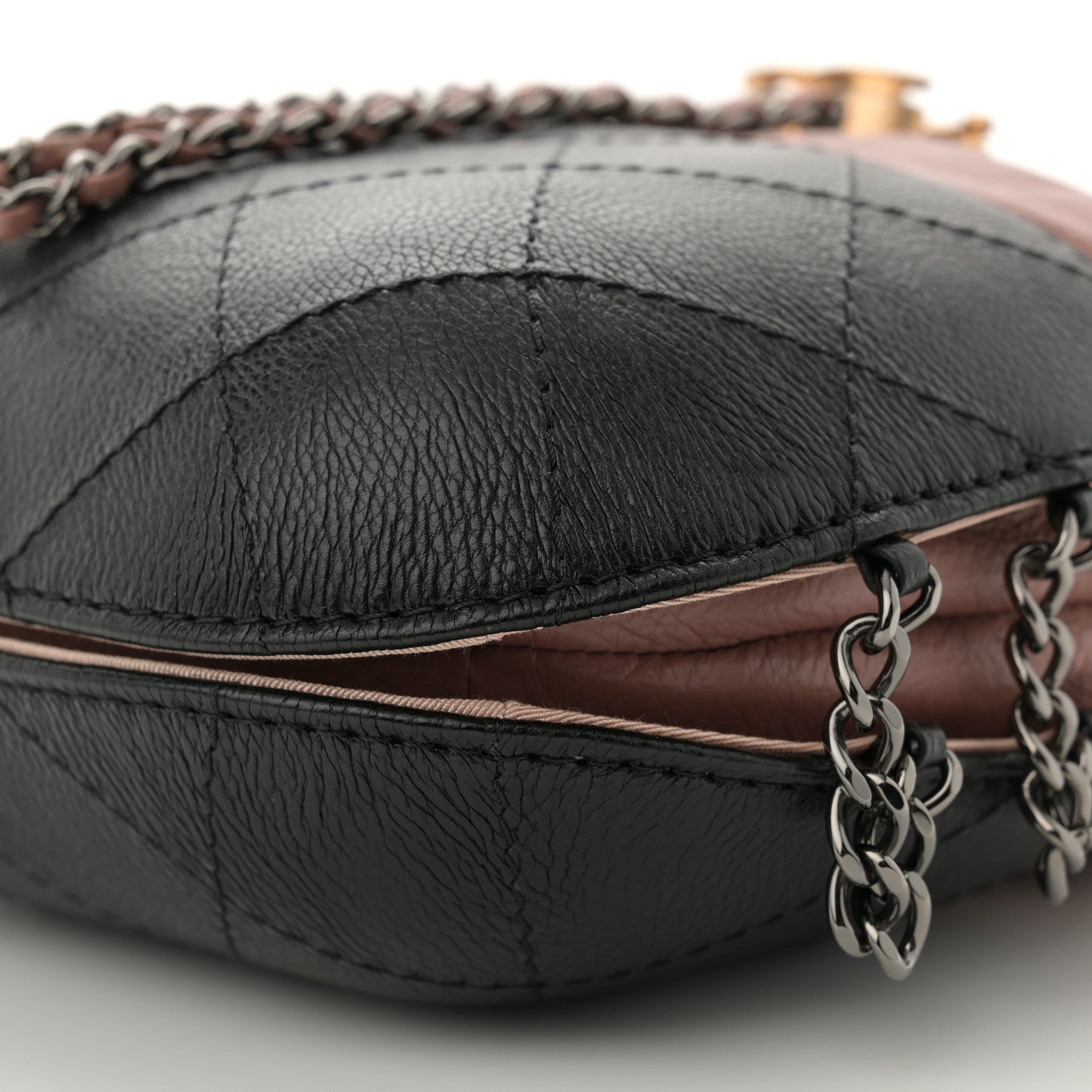 Chanel Calfskin Quilted Small Gabrielle Bucket Beige Black 10 of 10