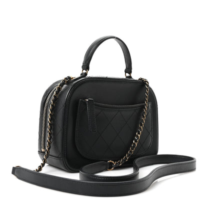 Chanel Shiny Calfskin Goatskin Small Coco Curve Vanity Bag Black 3 of 11