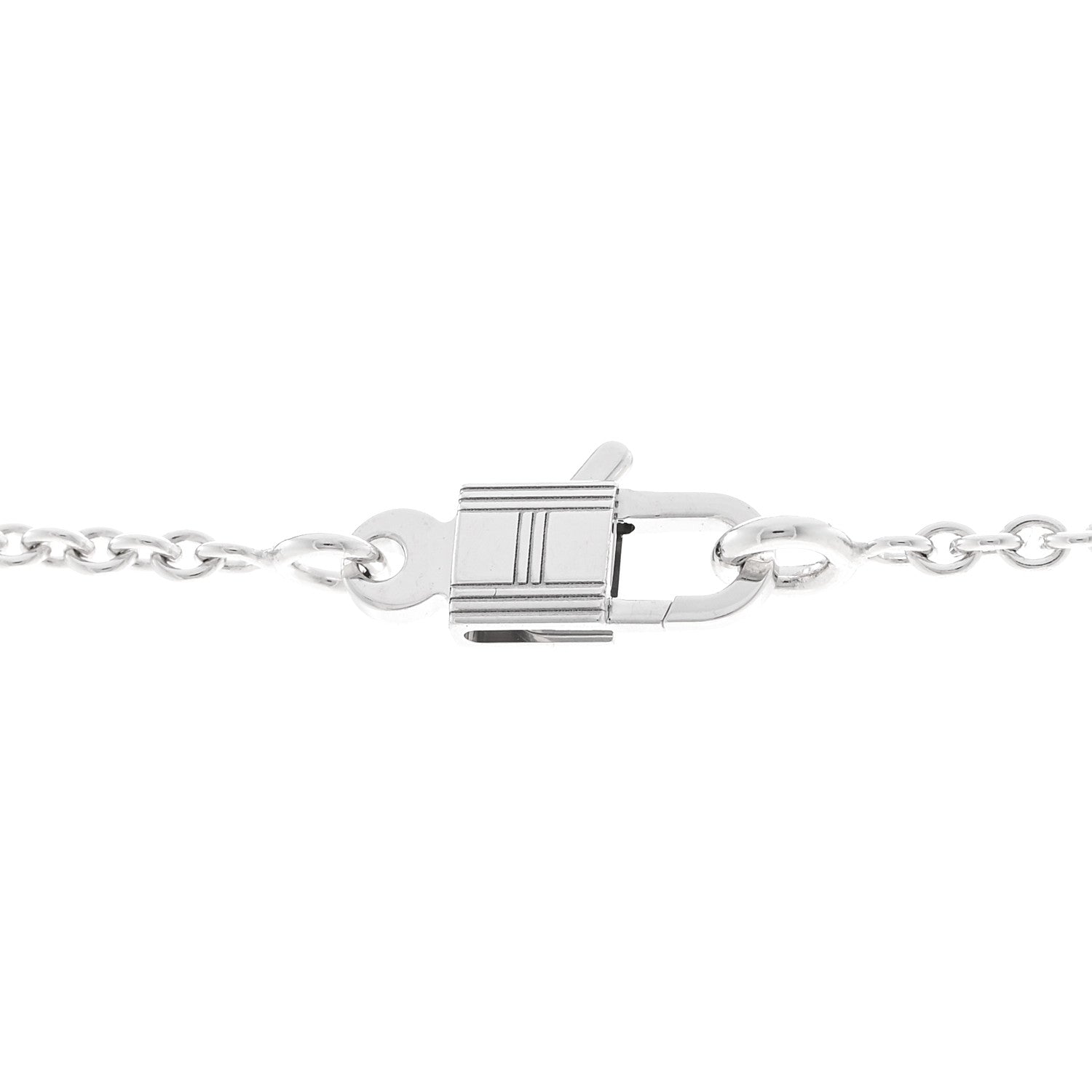 Hermes 18K White Gold Diamond Birkin Amulettes Pendant Necklace 4 of 6