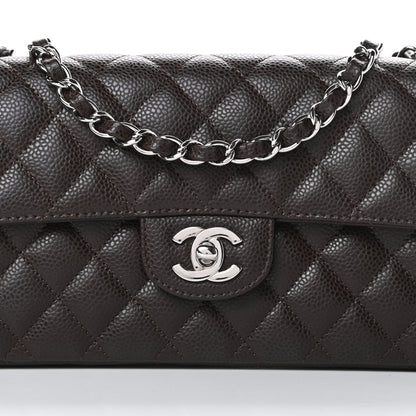 Chanel Caviar Quilted East West Flap Dark Brown 8 of 12