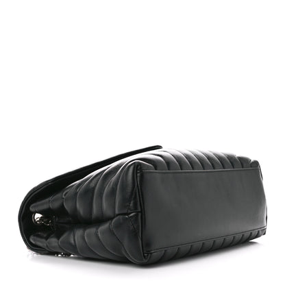 Saint Laurent Calfskin Y Quilted Monogram Medium Loulou Chain Satchel Black 4 of 12