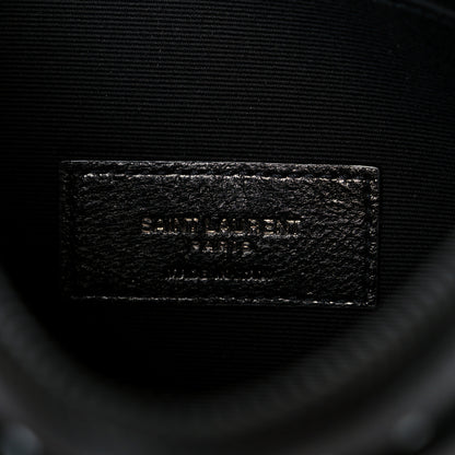 Saint Laurent Grain De Poudre Square Dot Zip Bill Pouch Black White 6 of 9
